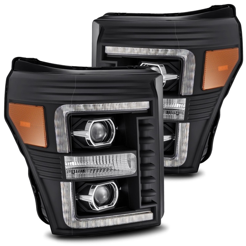 ALPHAREX 2011-2016 Ford Super Duty LUXX-Series LED Projector Headlights Black