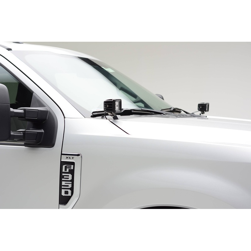 ZROADZ Z365471-KIT2 Black Mild Steel Hood Hinge LED Kit Fits 2017-2022 Ford F-250 F-350 F-450 F-550