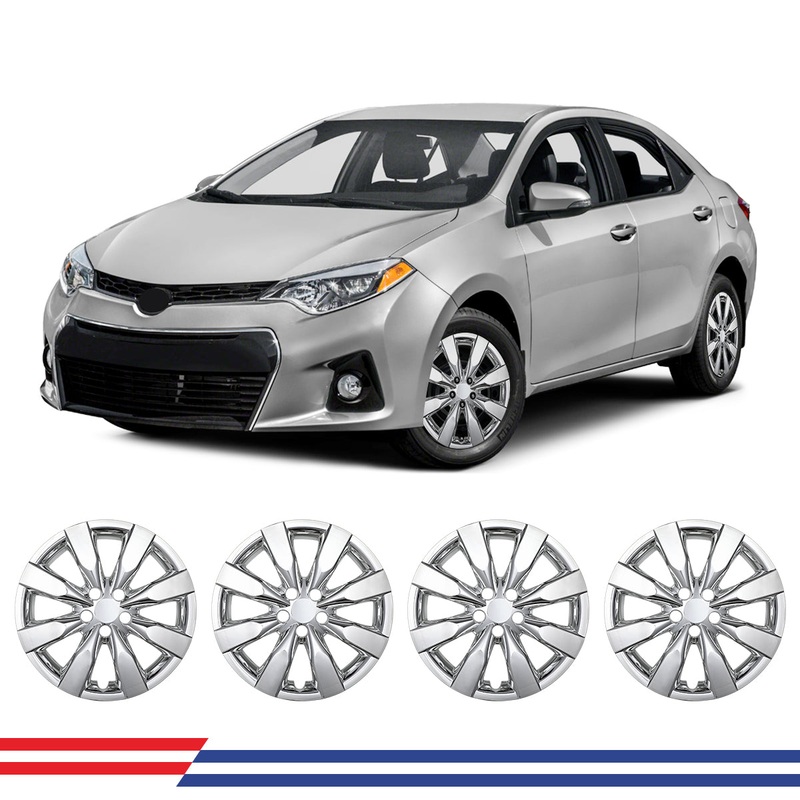 WINJET 16′ Hubcaps Wheel Rims Cover for 2009-2019 TOYOTA COROLLA/2009-2014 TOYOTA MATRIX – Chrome