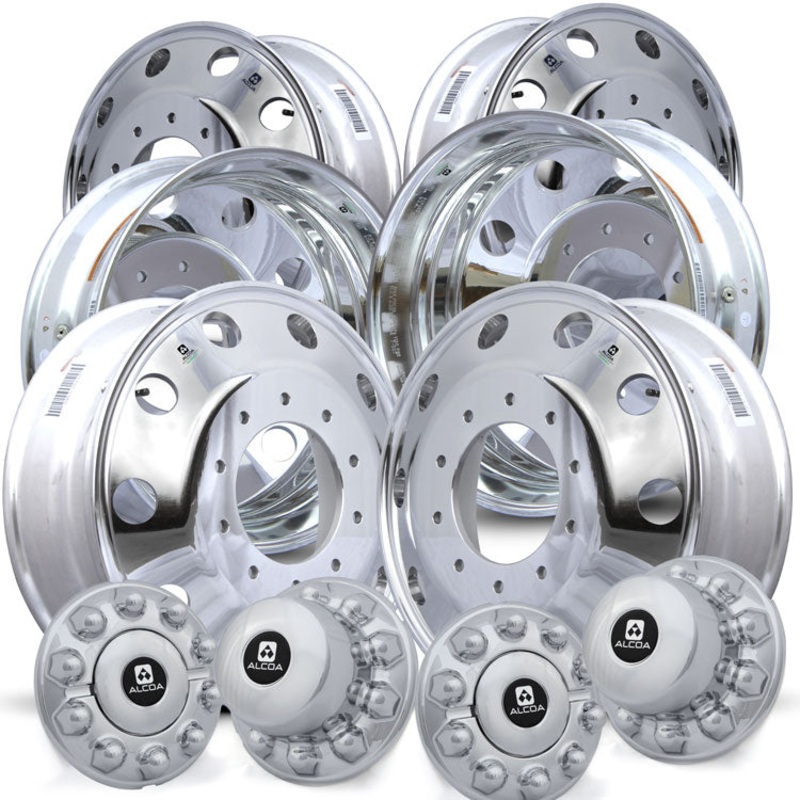 19.5×6.00 Alcoa Dura-Bright 2012-Present Dodge Ram 4500/5500 DRW 10x225mm 6 Wheel Kit