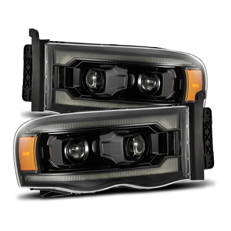 ALPHAREX 2002-2005 Dodge Ram PRO-Series Halogen Projector Headlights Alpha-Black