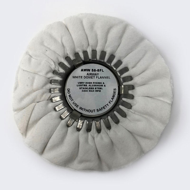 White Domet Flannel 8″ Buffing Wheel