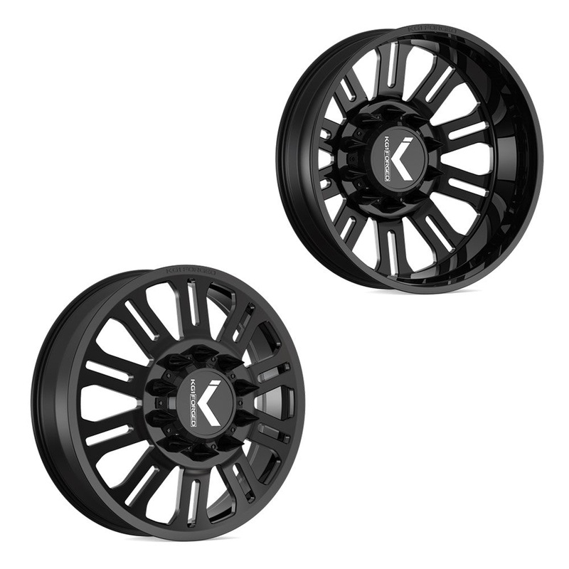 24×8.25 KG1 Forged KD004 Duel-D Gloss Black 99-04 FORD DUALLY Wheels 8×170 Set of 6 (Lug Nuts/Adapters Included) Fits UP to 13.50 tire