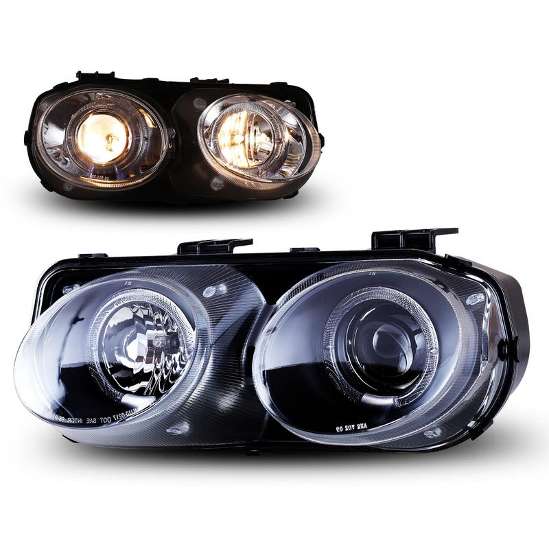For 1998-2001 Acura Integra Halo Projector Head Light – Black/Clear