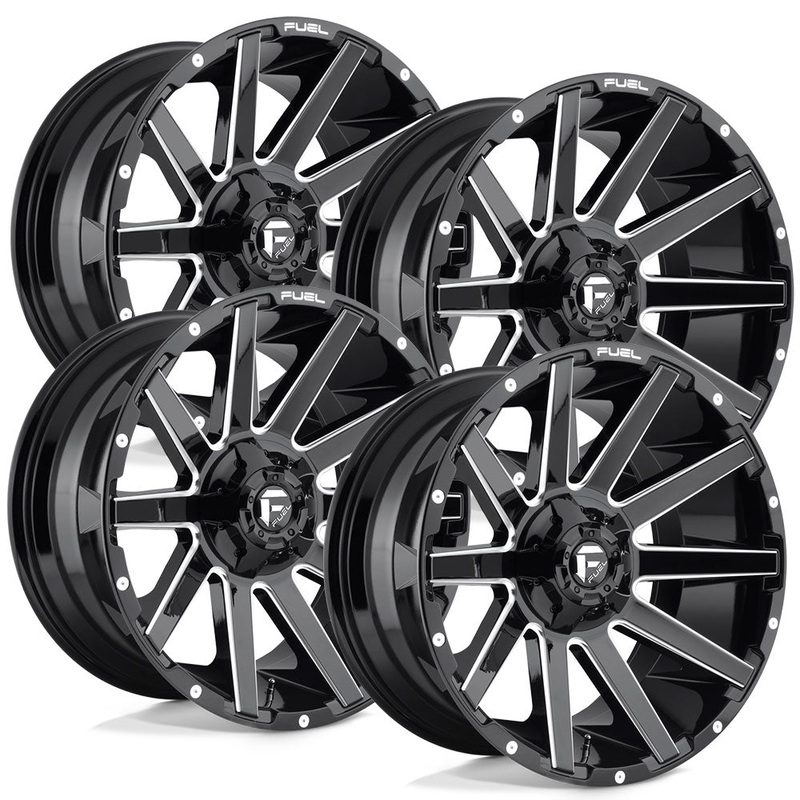 Fuel Contra D615 Gloss Black Aluminum Chevy / GMC SRW Wheel Kit (8×180)