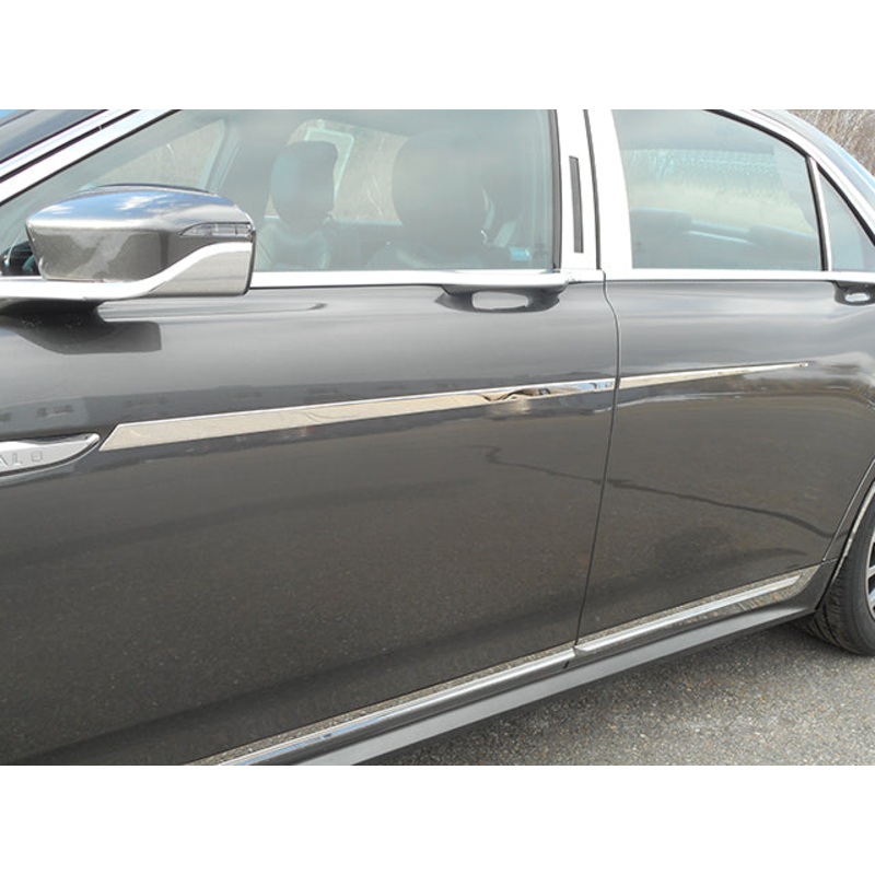 Lincoln Continental 2017-2021, 4-door, Sedan (4pc Stainless Steel Body Side Molding Accent  0.25″ – 1.25″ tapered Width ) AT57680 QAA