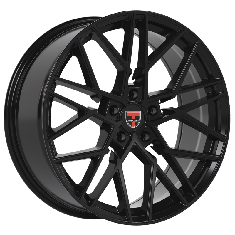 Tuscani 20X8.5 Wheels 5X120 PCD 35mm Offset Gloss black Rims