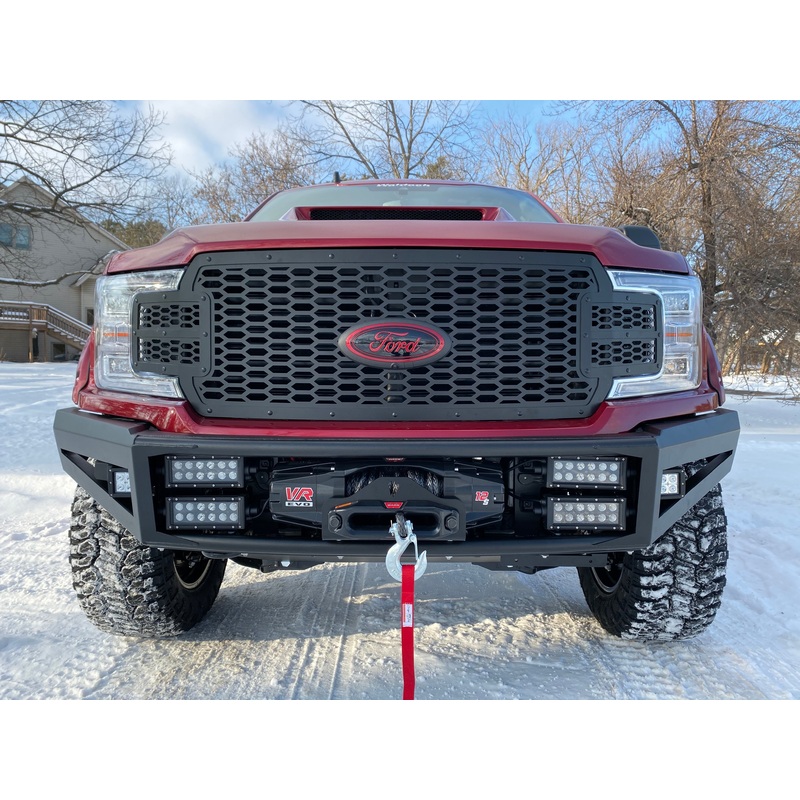 Waldoch Winch Bumper Custom F150 Black Powder Coates with skid plate