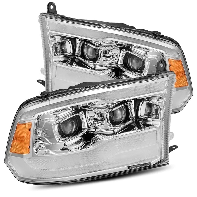 ALPHAREX 2009-2018 Ram Truck MK II PRO-Series Halogen Projector Headlights Chrome