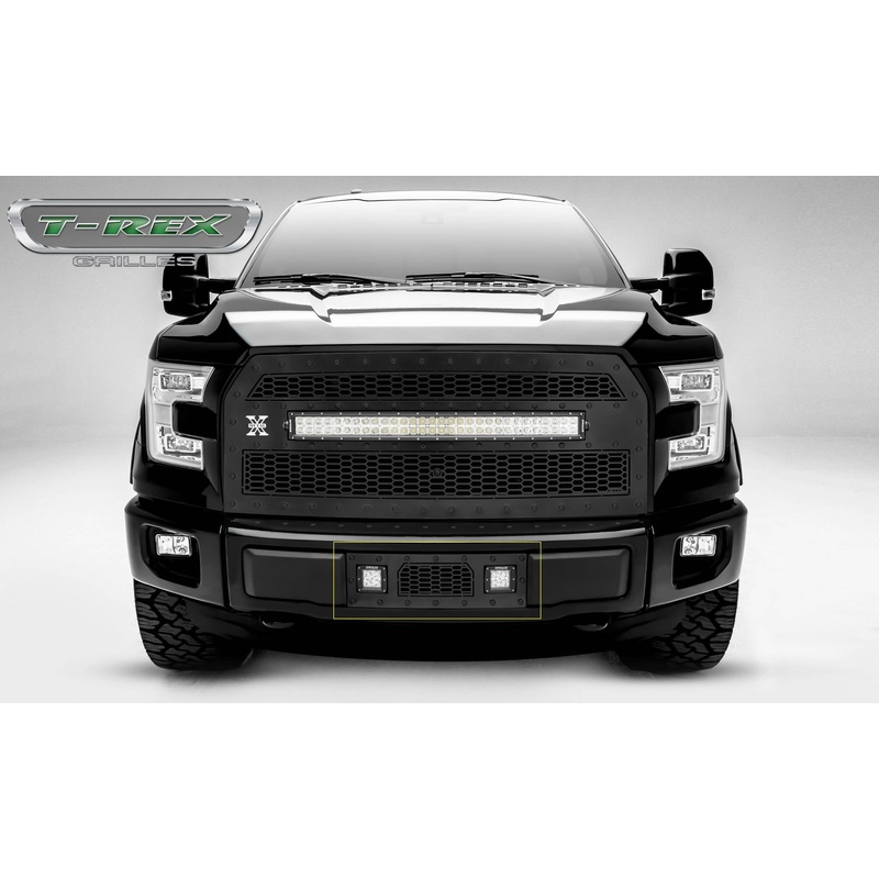T-REX Grilles 7325731-BR Black Mild Steel Laser Cut Pattern Bumper Grille Fits 2015-2017 Ford F-150