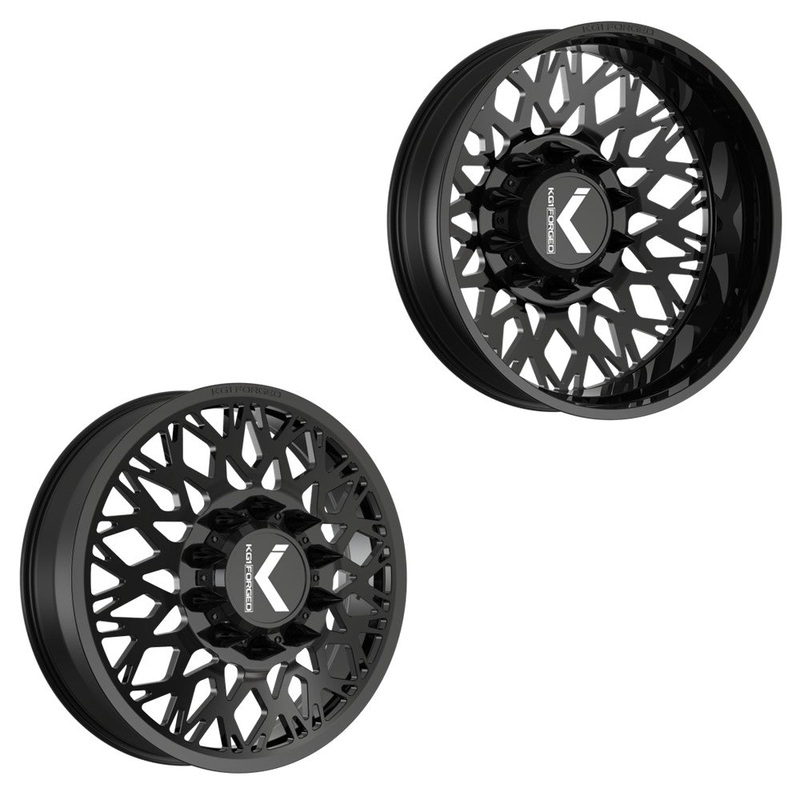 22×8.25 KG1 Forged KD056 Elevate Gloss Black  DUALLY Wheels 10×285 Set of 6 (Lug Nuts/Adapters Included) Fits up to 13.50 tire
