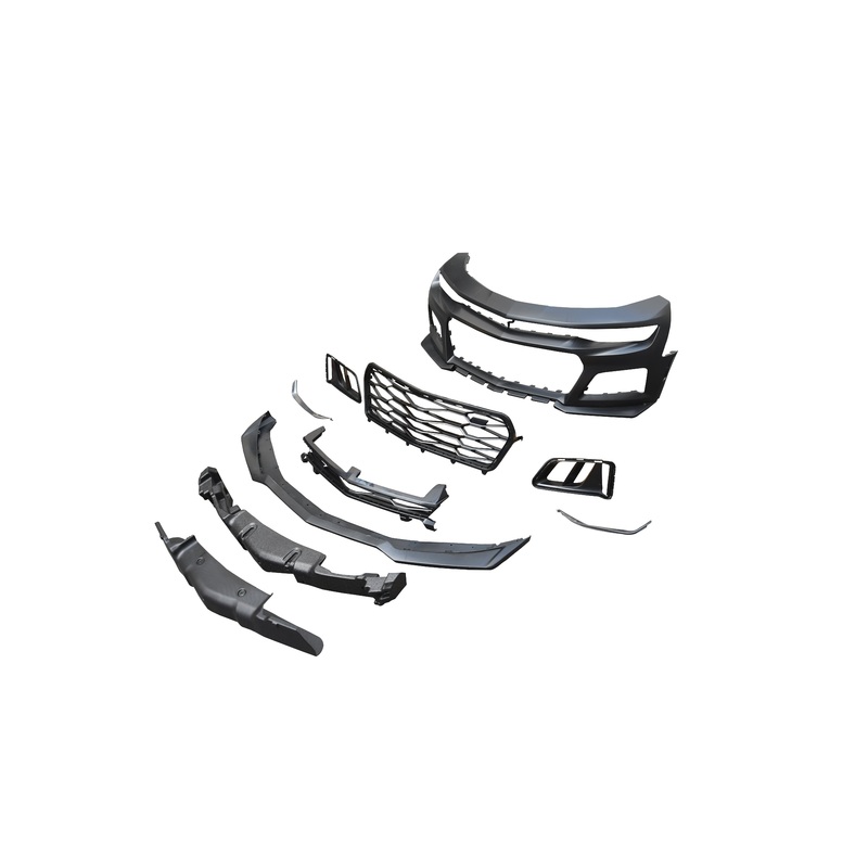 2019-2025 Chevy Camaro ZL1 Front Bumper Conversion 9pcs Full Kit Flat BLK for Non-RS Headlights