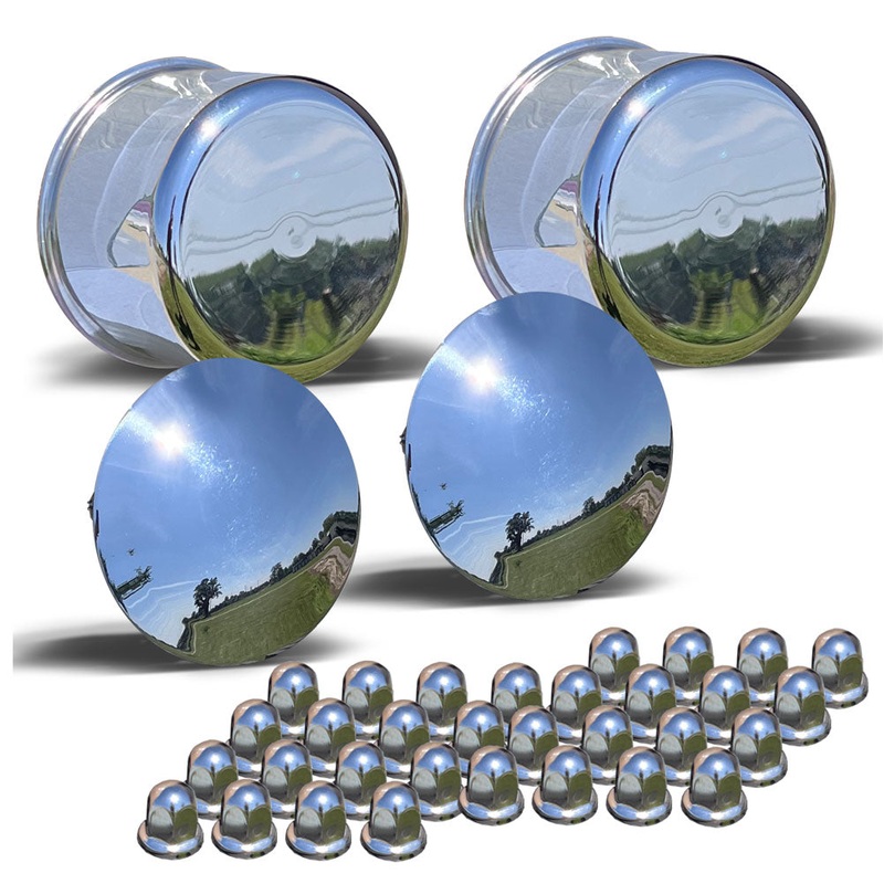 8×225 Ford F450/F550 Stainless Steel Hub Cover Kit