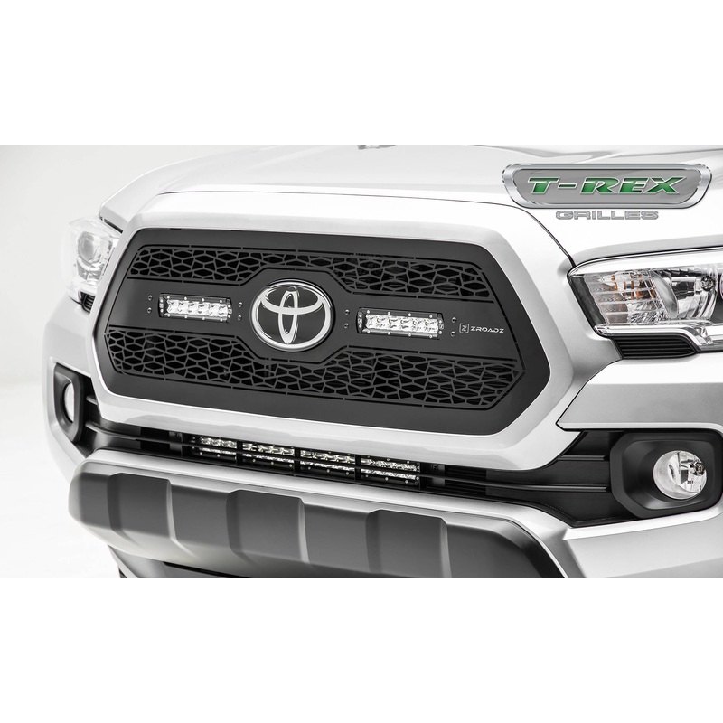 T-REX Grilles Z319511 Black Mild Steel Laser Cut Pattern Grille Fits 2018-2023 Toyota Tacoma