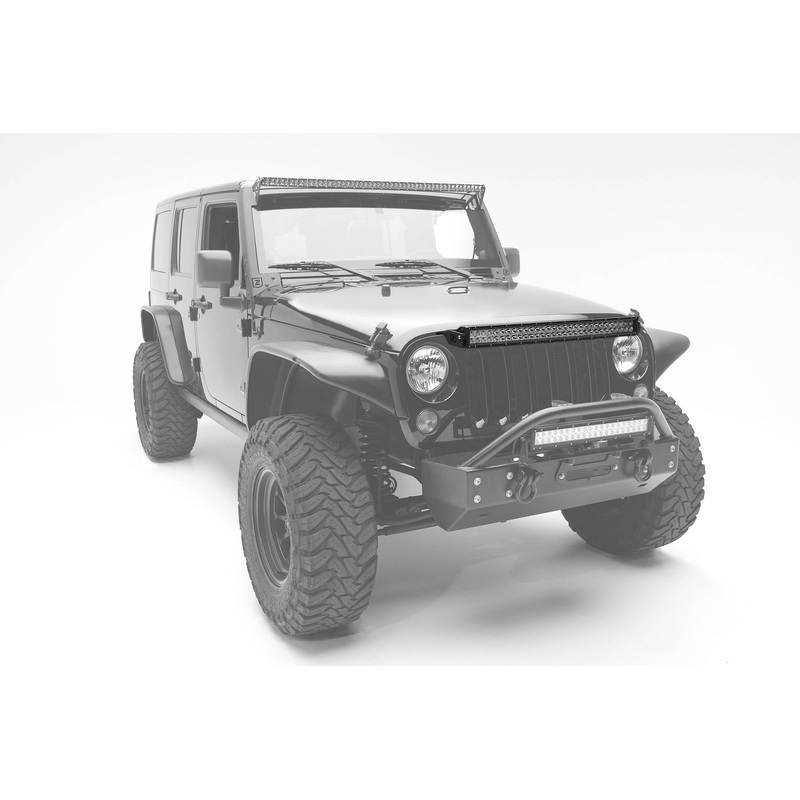 ZROADZ Z344821-KIT Black Mild Steel Above Grille LED Kit Fits 2007-2018 Jeep Wrangler JK Wrangler JKU