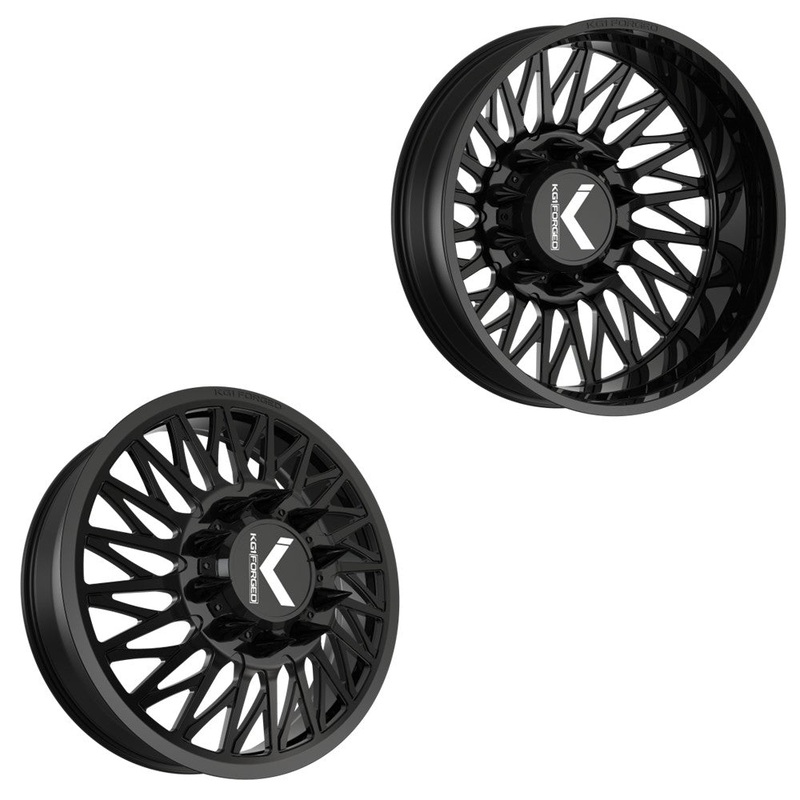 22×8.25 KG1 Forged KD054 Glaze Gloss Black 99-04 FORD DIRECTIONAL DUALLY Wheels 8×170 Set of 6 (Lug Nuts/Adapters Included) Fits up to 13.50 tire