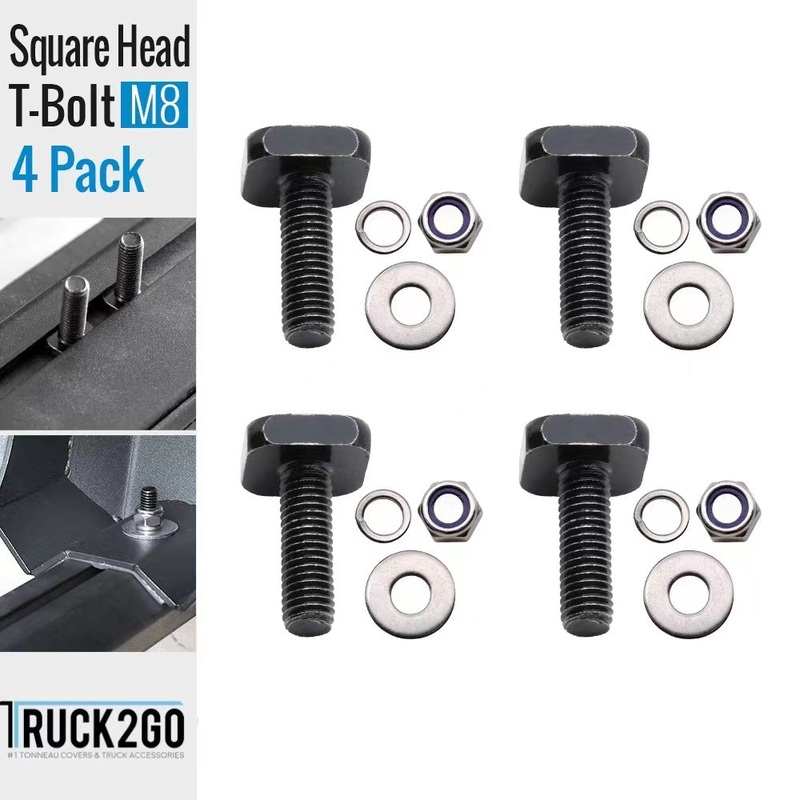 TRUCK2GO M8 T-Slot bolts w/ Washer Hex Nuts