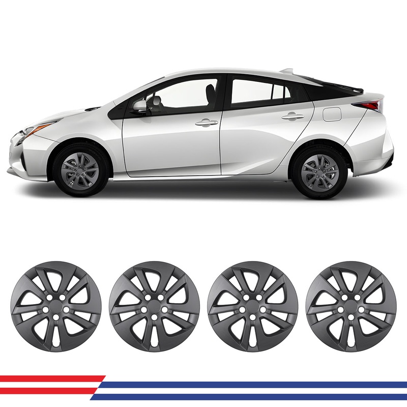 WINJET 15′ Hubcaps Wheel Rims Cover for 2016-2022 TOYOTA PRIUS/2017-2022 TOYOTA PRIUS PRIME/2020-2024 TOYOTA COROLLA HYBRID  – Matte Black