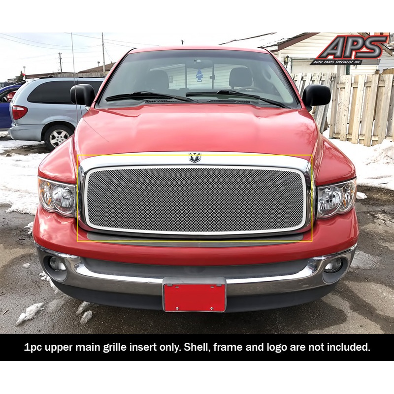 APS GR04GEB75T Main Upper Mesh Grille Fits 2002-2005 Dodge Ram 1500