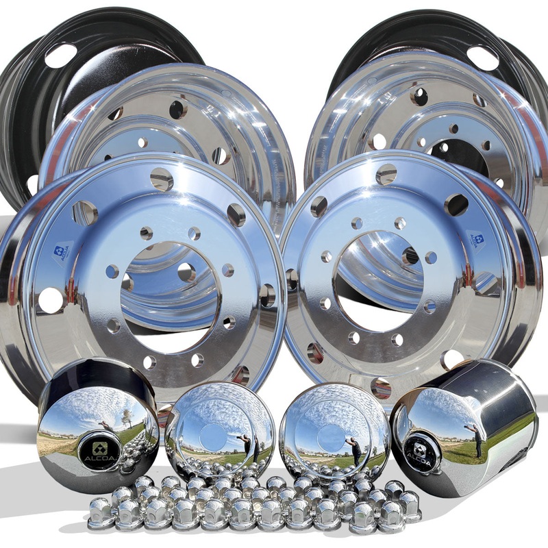 22.5″ Alcoa High Polished Both Sides Chevy 4500/5500 Wheel Kit (8×275)