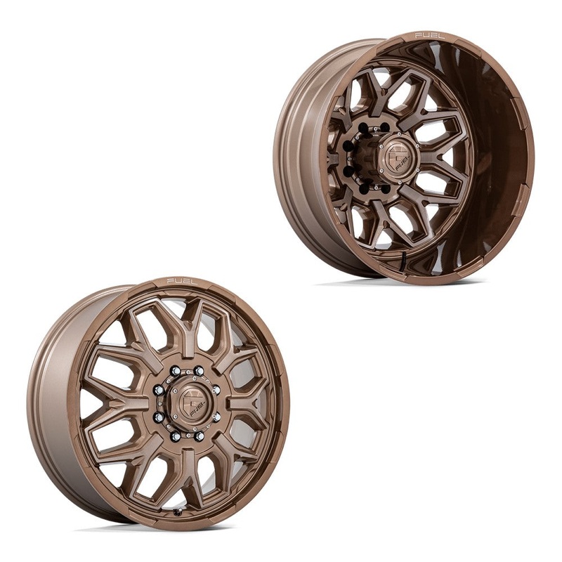 22×8.25 Fuel Off-Road D876 Flux Platinum Bronze PRE-11 GM DUALLY Wheels 8×6.5 Set of 6 (Fits UP to 12.50 tire)