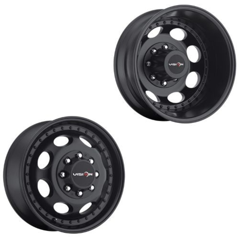 16×6 Vision 181 Hauler Dually Matte Black 99-04 FORD Wheels 8×170 Set of 4 (Fits Stock Tire Sizing)