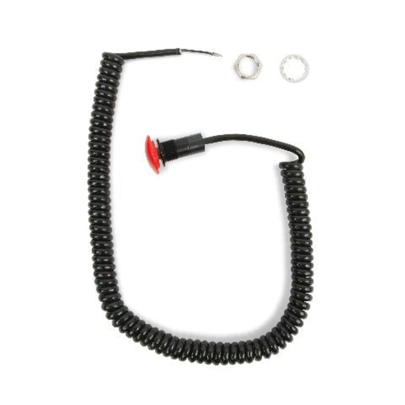 B&M 46013 Large Actuator Button with Spiral Cord , Red