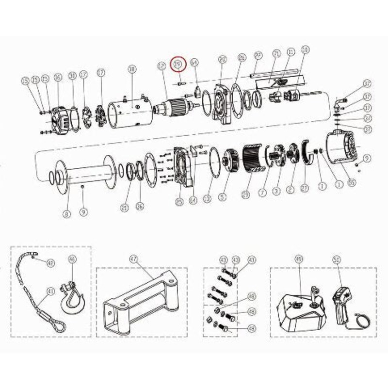 Smittybilt 97495-19 Winch Tie Rod Bolt