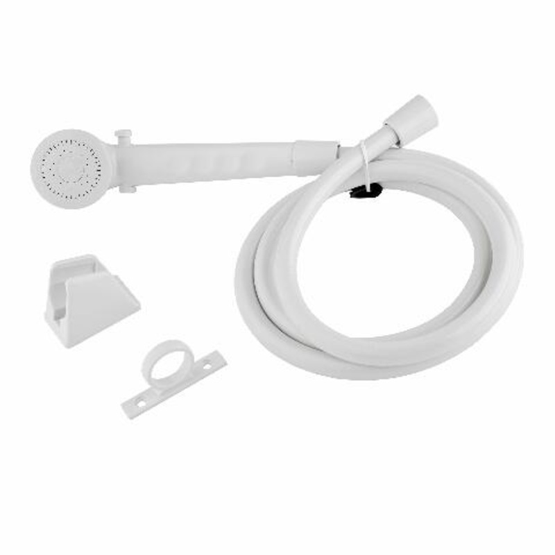 Dura Faucet DF-SA130-WT RV Economical Shower Head and 60-inch Hose Kit – Water-Saving Trickle Switch (White)
