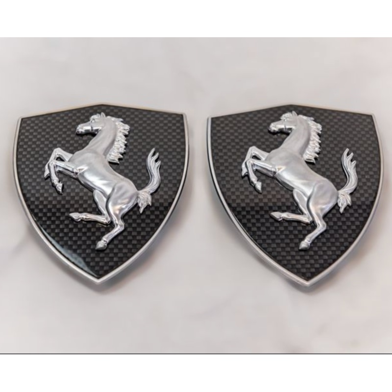 Ferrari OEM Carbon Fiber Fender Badges
