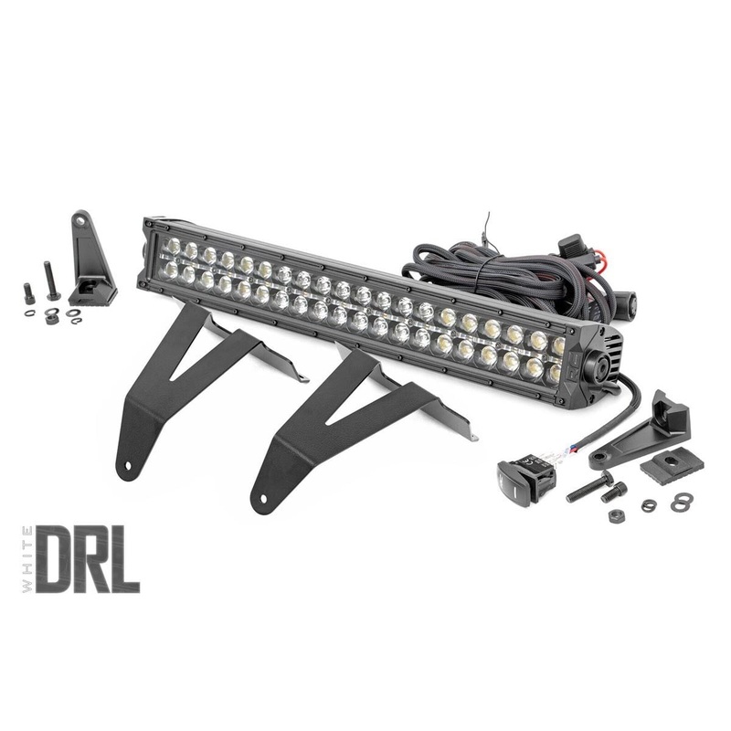LED Light Kit | Bumper Mount | 20″ Black Dual Row | White DRL | Ram 1500 (19-24)