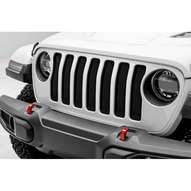 T-REX Grilles 46493 Black Mild Steel Small Mesh Grille Fits 2020-2023 Jeep Gladiator Overland Gladiator Rubicon