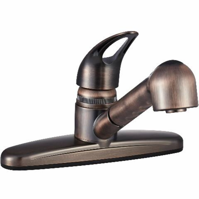 Dura Faucet DF-PK100-ORB Non-Metallic Pull-Out RV Kitchen Sink Faucet – Single Handle (Oil Rubbed Bronze)
