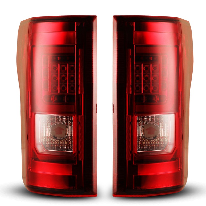 For 2015-2017 Ford F-150 LED Tail Lights – Chrome / Red