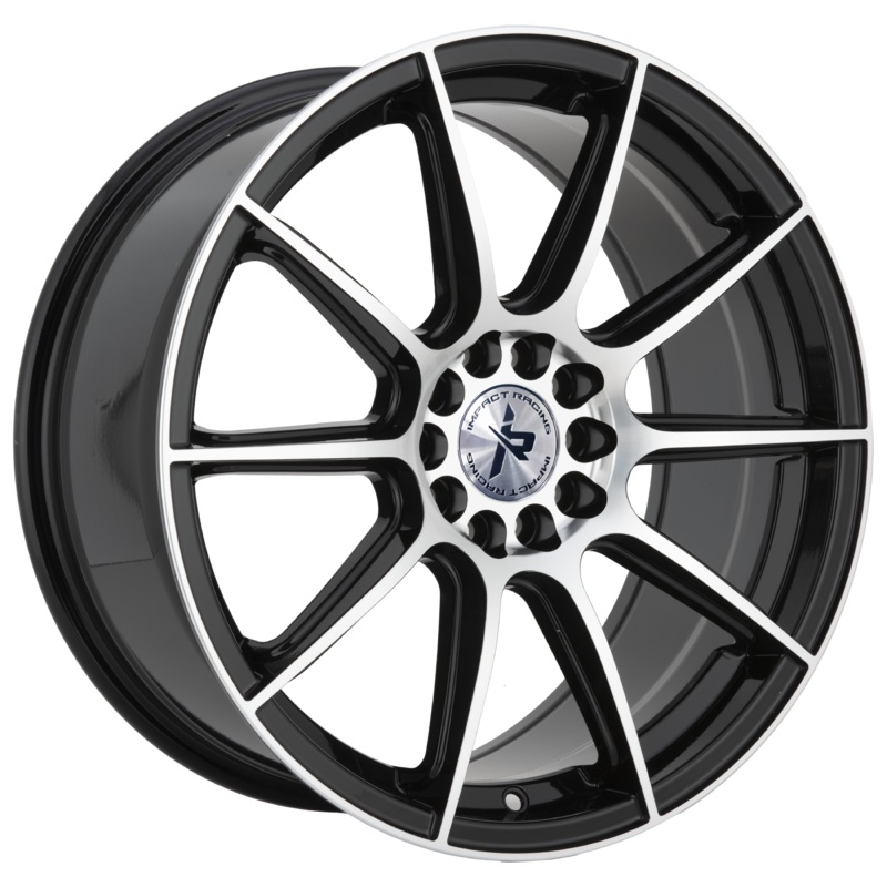 Impact Racing 18X8.0 Wheel |5X110/114.3 PCD |38mm Offset |73.1mm CB Gloss black with Machined face Rims