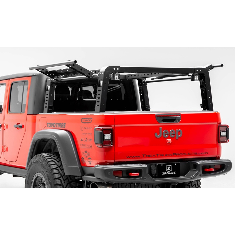 ZROADZ Z834101 Black Mild Steel Aluminum Access Overland Rack Fits 2019-2023 Jeep Gladiator
