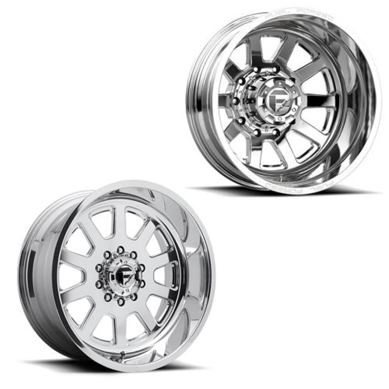 24×12 Fuel Forged FF09D FORD F-450/F-550 DODGE 4500/5500 DUALLY SUPER SINGLE Wheels 10 Lug Set of 6 (Fits UP to 13.50 tire)