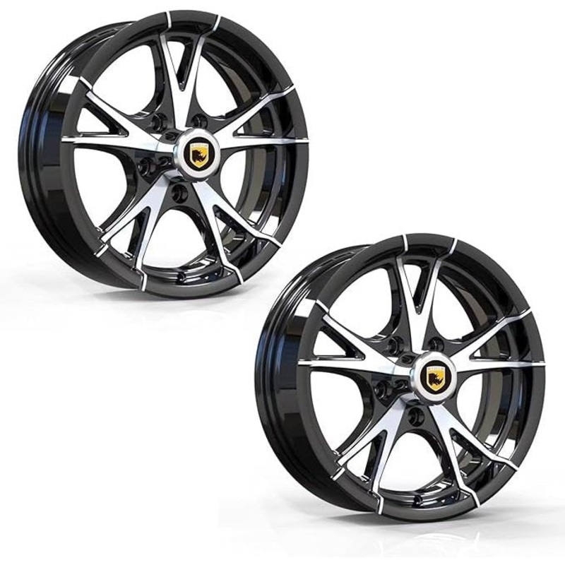 SET OF 2 CW515 15X5, 5X4.5 5 LUG RHINO ALUMINUM TRAILER RV WHEEL