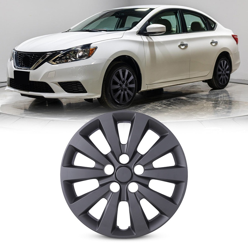 WINJET 16′ Hubcaps Wheel Rims Cover for 2013-2019 NISSAN SENTRA/2011-2017 NISSAN LEAF  – Matte Black (1 Piece Only)