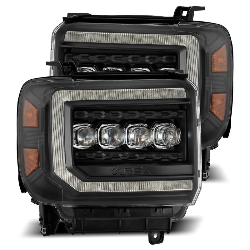 ALPHAREX 2014-2018 GMC Sierra NOVA-Series LED Projector Headlights Black