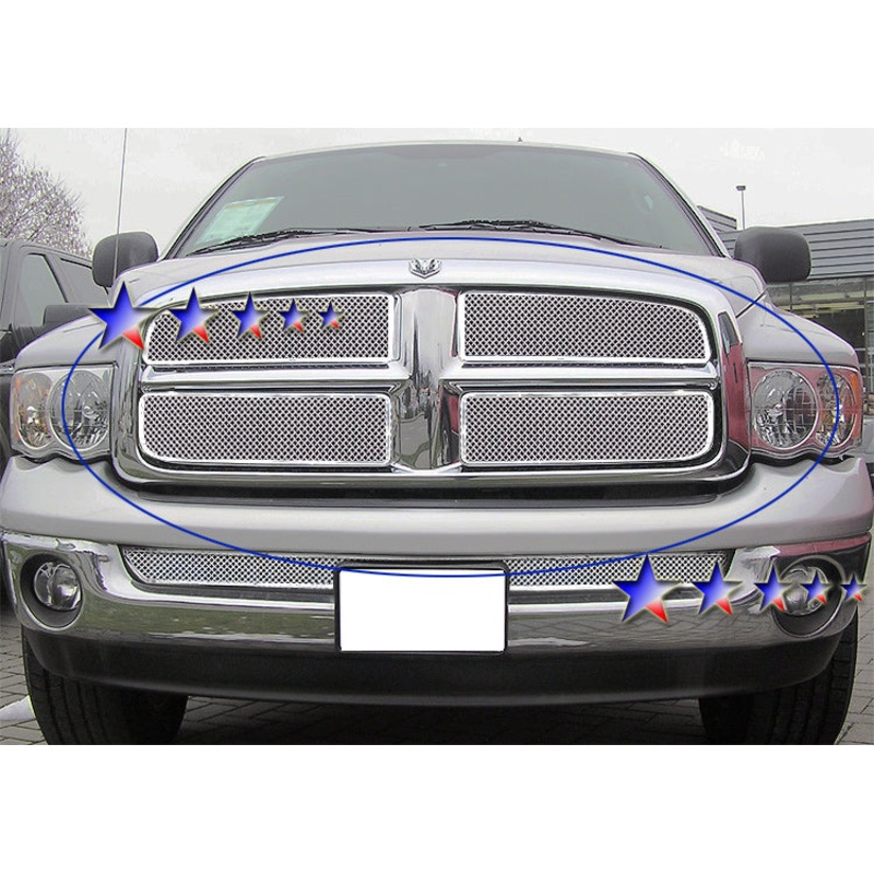 APS GR04GEG20T Main Upper Mesh Grille Fits 2002-2005 Dodge Ram