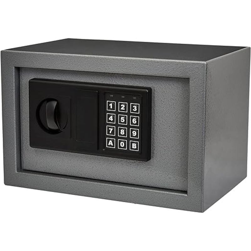 Electronic Digital Steel Safe Box With LED Keypad – Color Grey, 65-EN-20-GRY