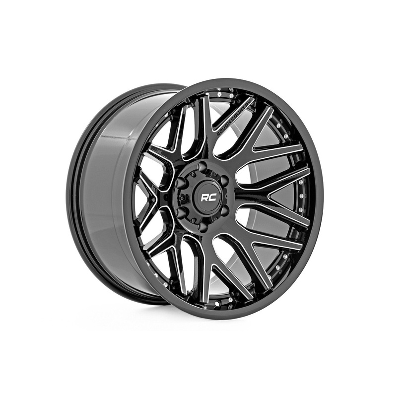 Rough Country 95 Series Wheel | Machined One-Piece | Gloss Black | 20×10 | 5×5 | -19mm
