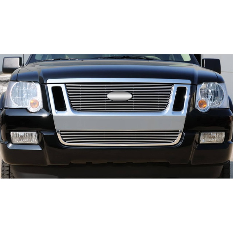 T-REX Grilles 21662 Polished Aluminum Horizontal Grille Fits 2006-2010 Ford Explorer Sport Trac Explorer Eddie Bauer
