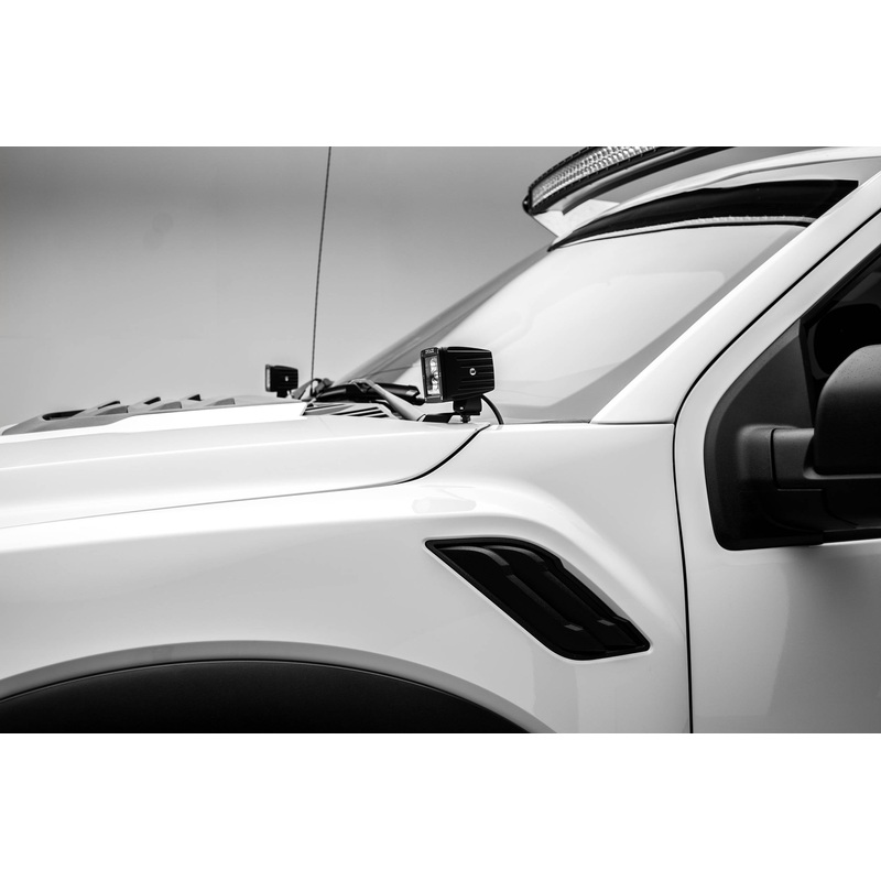 ZROADZ Z365701-KIT2 Black Mild Steel Hood Hinge LED Kit Fits 2017-2020 Ford F-150 Raptor