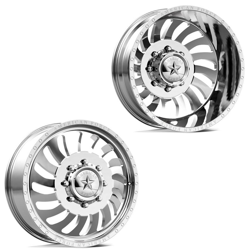 20×8.25 American Force DB06 Wave Polished 99-04 FORD DUALLY Wheels 8×170 Set of 6 (Fits UP to 12.50 tire)