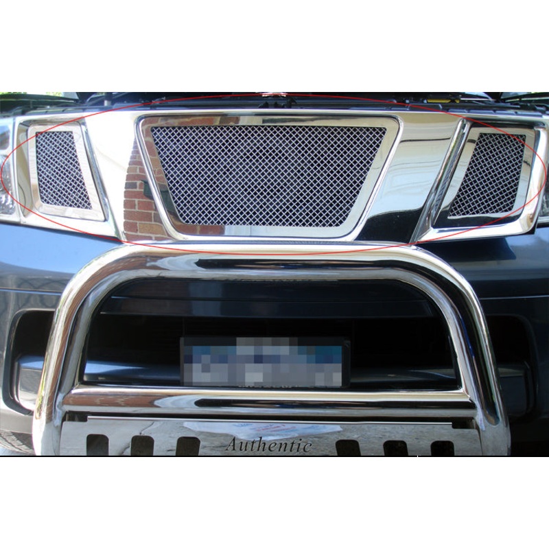 APS GR14GFE05T Main Upper Mesh Grille Fits 2005-2008 Nissan Frontier