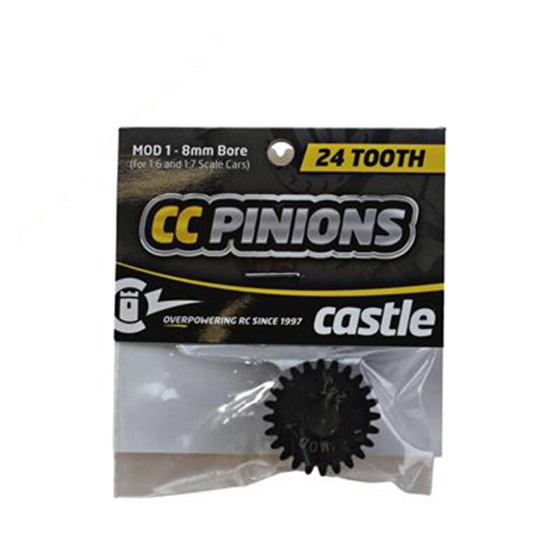 Castle Pinion Gear, 24T MOD 1, 8mm Shaft