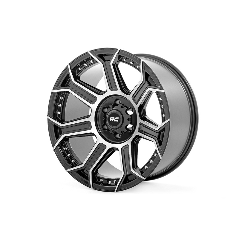 Rough Country 89 Series Wheel | One-Piece | Black Machined Gun Metal | 22×10 | 8×6.5 | -19mm