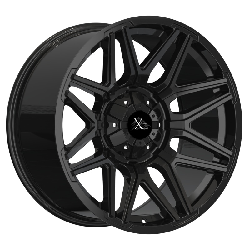 Xdrive Offroad 22X10 X002 Offroad Wheels 6X135/139.7 PCD -25mm Offset Gloss Black Rims